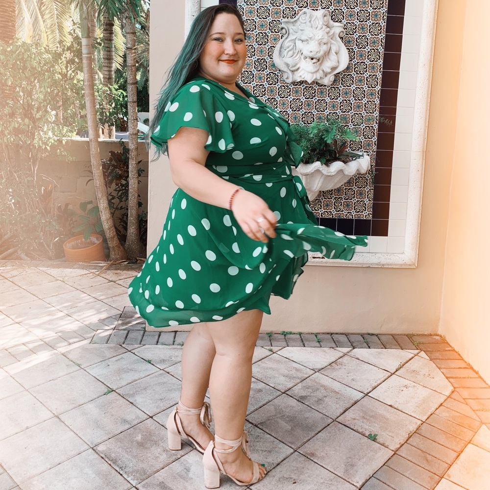 Lane Bryant Midi dress with polka dot